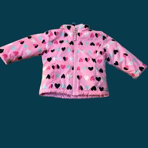 Healthtex Fleece Lined Girls Jacket | Baby, Toddler Pink 12M Heart Design Coat